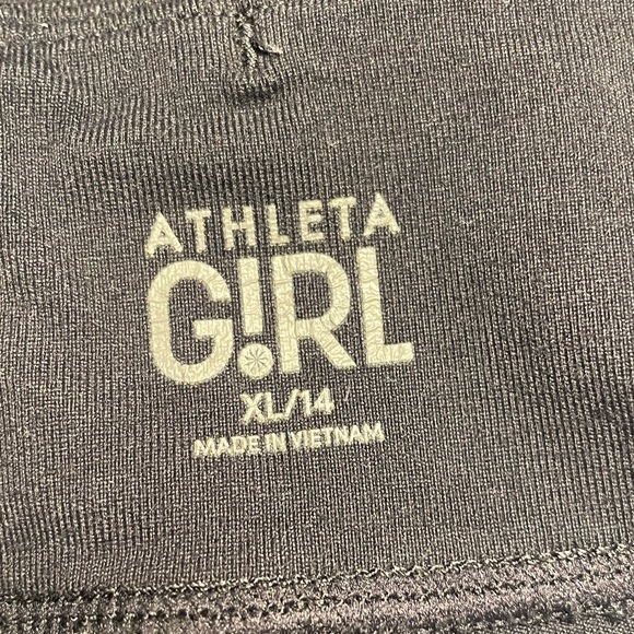 Athlete Girl size XL/14, blk ankle length leggings Lattice detail on lower leg - Picture 3 of 4